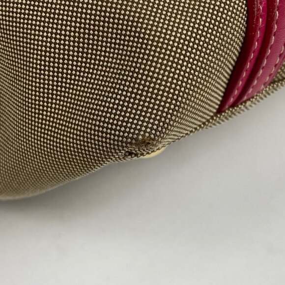 Prada Logo Jacquard Handbag 2-Way Shoulder Bag Ribbon Handbag Canvas Brown - Picture 4 of 9